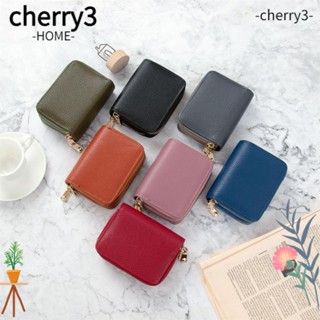 Cherry3 กระเป๋าใส่เหรียญ ใบสั้น มีซิป 2 ช่อง แฟชั่น