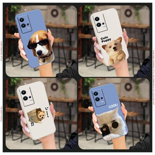 Skin feel silicone Anti-fall Phone Case For VIVO IQOO8 Pro Solid color Lens package cute Lens bump protection