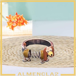 [Almencla2] แหวนอัลลอย รูปสัตว์ สุนัข แฮนด์เมด เครื่องประดับ ของขวัญ สําหรับผู้ชาย