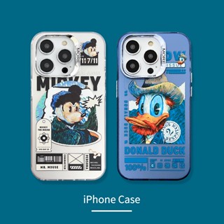 เคสโทรศัพท์มือถือ ลายการ์ตูนมิกกี้ โดนัลด์ดั๊ก ชุบสี แฟชั่น สําหรับ iPhone 11 12 13 14 Pro Max