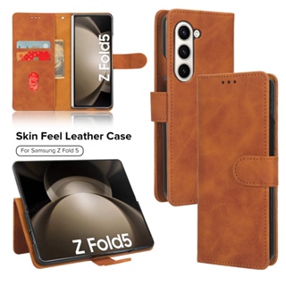 เคสมือถือ แบบหนัง ฝาพับ พร้อมช่องใส่บัตร 7.6 นิ้ว สําหรับ Samsung Galaxy Z Fold5 Samsung ZFold Z Fold 5