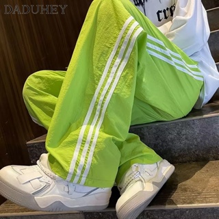 DaDuHey🔥 Summer Thin Fashion Loose Jogger Pants Casual Pants Mens and Womens Dopamine Wear  2023 New American Retro All-Match Striped Sports Pants