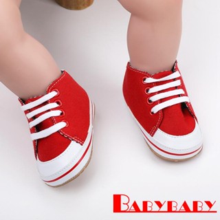 Babybaby-เด็กวัยหัดเดิน สีตัดกัน ลําลอง น่ารัก ทารก เดิน รองเท้าผ้าใบ