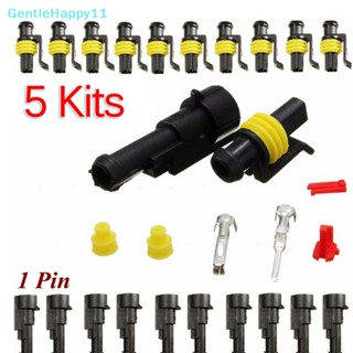Gentlehappy ขั้วต่อสายไฟ 1Pin กันน้ํา สําหรับรถยนต์ 5 ชิ้น