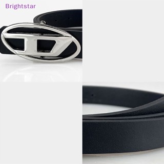 Brightstar เข็มขัดโลหะ PU ทรงวงรี รูปตัว D สไตล์พังก์ แฟชั่นสําหรับผู้หญิง