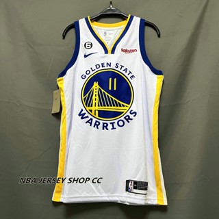 【คุณภาพสูง】ใหม่ ของแท้ NBA Golden State Warriors 2022-23 สําหรับผู้ชาย #11 เสื้อกีฬาแขนสั้น ลายทีม Klay Thompson Association Edition สีขาว