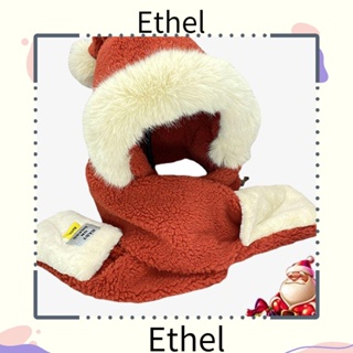 Ethel1 ผ้าพันคอ หมวกบีนนี่ ผ้าพันคอ ผ้ากํามะหยี่ขนนิ่ม แบบหนา กันลม ให้ความอบอุ่น แฟชั่นฤดูหนาว สําหรับผู้หญิง ขี่จักรยาน