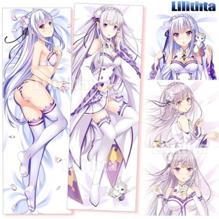 ปลอกหมอน พิมพ์ลายการ์ตูนอนิเมะ Dakimakura RE:ZERO Emilia Re:Life in a different world from zero Game ปลอกหมอนบอดี้ ปลอกหมอนทําเอง