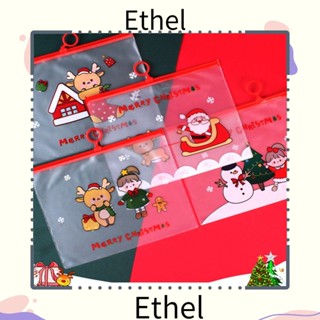 Ethel1 กระเป๋าเครื่องเขียน ลายการ์ตูนคริสต์มาส ความจุสูง สไตล์เกาหลี สําหรับนักเรียน