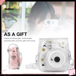 [Sy] กระเป๋าเคสใส ลายดอกไม้ แบบพกพา สําหรับ Polaroid Mini 11 9 8