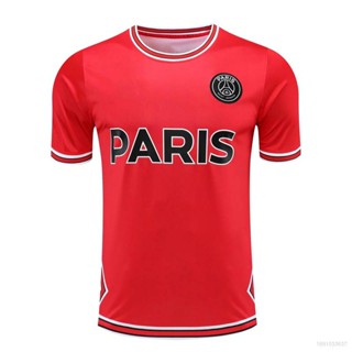 เสื้อกีฬาแขนสั้น ลายทีมชาติฟุตบอล Paris Saint-Germain PSG พลัสไซซ์ เข้าได้กับทุกเพศ