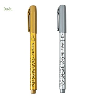 Dudu ปากกาเพ้นท์สี แห้งเร็ว ไม่ซีดจาง สีเงิน สีทอง สําหรับวาดภาพระบายสี 12 ชิ้น