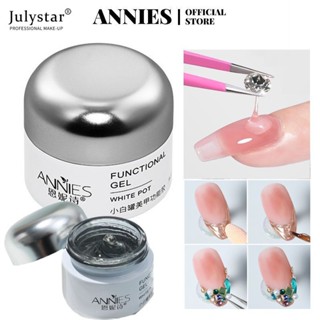 JULYSTAR ANNIES กึ่งแข็งกระจกวิเศษผงการสร้างแบบจำลองกาวกระป๋อง 3D ไม่ไหลการส่องไฟยาทาเล็บเจลเล็บสำหรับร้านเล็บ 1 ชิ้น