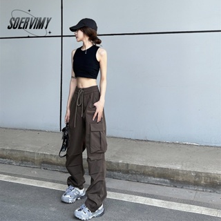 SOERVIMY  กางเกงขายาว กางเกงเอวสูง สไตล์เกาหลี แฟชั่น 2023 Chic High quality Korean Style Trendy A20M03Q 36Z230909