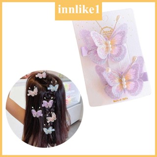 Innlike1 กิ๊บติดผม ปักลายผีเสื้อน่ารัก เครื่องประดับ สําหรับเด็กผู้หญิงวัยหัดเดิน