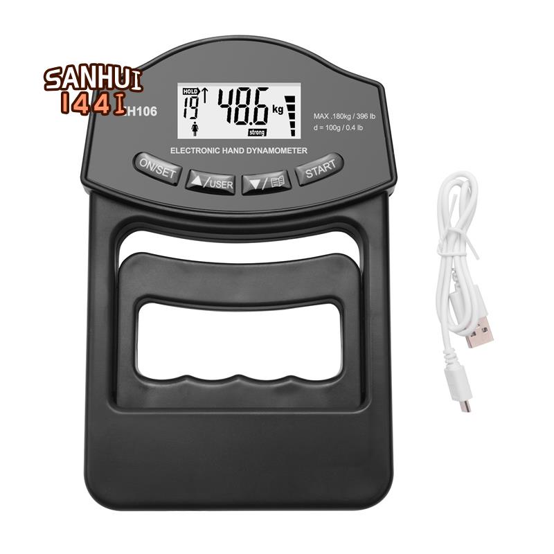 Grip Strength Tester, 396Lbs/180Kg Digital Hand Dynamometer Grip Strength Meter หน้าจอ USB LCD Hand Grip Dynamometer
