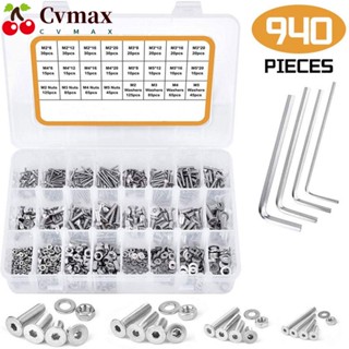 Cvmax สกรูซ็อกเก็ต หัวแบน สเตนเลส M2 M3 M4 M5 สําหรับงานหนัก 940 ชิ้น