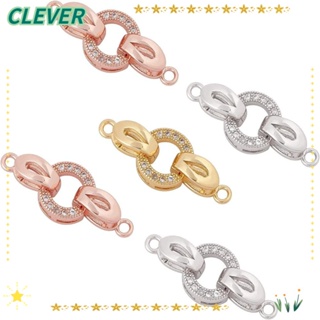 Clever เข็มกลัดทองเหลือง ประดับเพทาย สีทอง เงิน แพลตตินัม ทองเหลือง รูปไข่ เครื่องประดับ