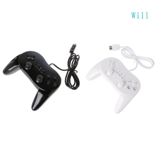 Will จอยสติ๊กควบคุมเกม แบบไร้สาย สําหรับ Wii Pro พร้อมสายเคเบิล