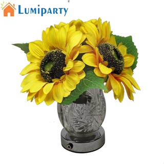 Lumiparty โคมไฟตั้งโต๊ะ Led 3.7v รูปดอกทานตะวันจําลอง สําหรับตกแต่งบ้าน ห้องนั่งเล่น