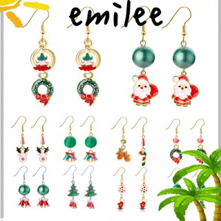 Emilee ต่างหู จี้รูปหยดน้ํา เครื่องประดับสตรี สําหรับปาร์ตี้คริสต์มาส