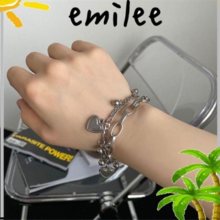 EMILEE สร้อยข้อมือเหล็กไทเทเนียม ดีไซน์สร้างสรรค์ สําหรับผู้หญิง