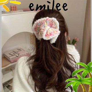 Emilee ยางรัดผม แบบห่วง สดใหม่|ห่วงลําไส้ ขนาดใหญ่ สีพื้น สําหรับผู้หญิง