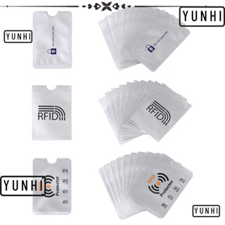 Yunhi ปลอกป้องกันการ์ด ป้องกันการสแกน Rfid อลูมิเนียม 10 ชิ้น