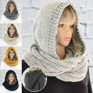 Hooded Scarf Women Girls Winter Outdoor Thick Warm Knitted Wraps Fashion