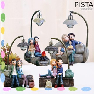 Pista โคมไฟตั้งโต๊ะ LED เรซิ่น รูปการ์ตูนคู่รักน่ารัก สําหรับตั้งโต๊ะ เหมาะกับวันวาเลนไทน์ นักเรียน