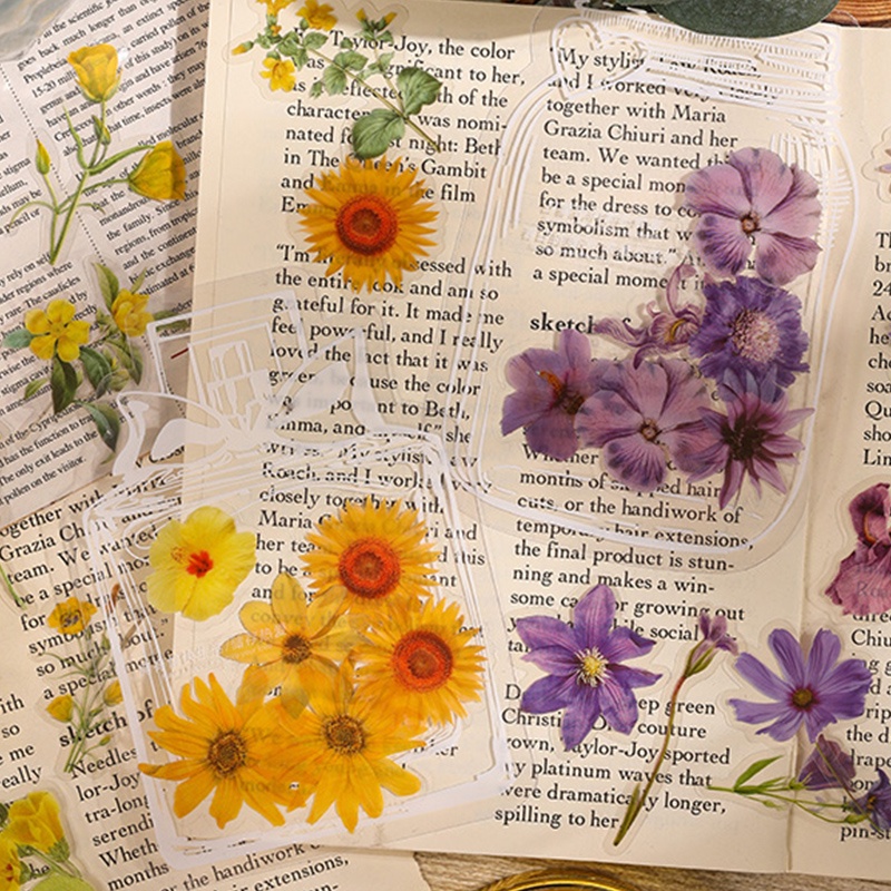 สติกเกอร์ใส PET ลายดอกไม้ กันน้ํา สําหรับตกแต่งขวดนม DIY 62 ชิ้น