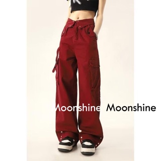 Moon  กางเกงขายาว คาร์โก้ กางเกง เชือกอเมริกันคลาสิค Cargo pants 2023 NEW 080723 Trendy รุ่นใหม่ ทันสมัย คุณภาพสูง A20M0A3 36Z230909