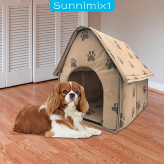 [Sunnimix1] บ้านที่นอนสัตว์เลี้ยง กันลื่น ให้ความอบอุ่น แบบพกพา สําหรับสุนัข แมว