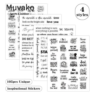 Muvako สติกเกอร์ PET สีดํา สไตล์วินเทจ 24 แผ่น DIY