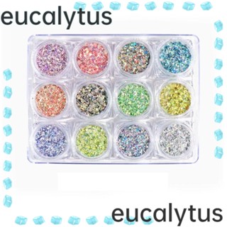 Eucalytus1 เล็บปลอม เจลยูวี เลื่อม ไม่สม่ําเสมอ สําหรับตกแต่งเล็บ