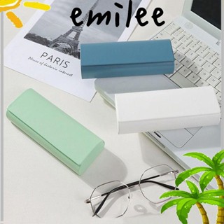 Emilee กระเป๋าแว่นตากันแดด กันแรงดัน พับได้ สีพื้น สไตล์เรโทร สําหรับผู้ชาย และผู้หญิง