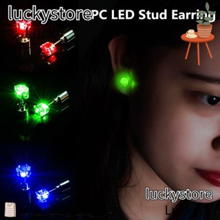 Lucky ต่างหูสตั๊ด Led เครื่องประดับ ของขวัญ ปาร์ตี้