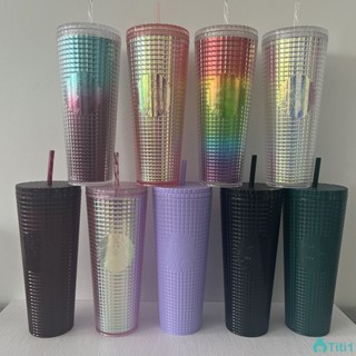 Starbucks Corn Cup Diamond Straw Plastic Cup Bright Star Empty Cup 710ml / 24oz Tumbler Straw Cup Durian Series Diamond Studded Cup TH1