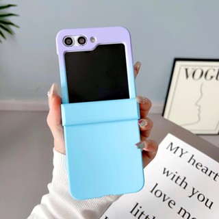 เคสโทรศัพท์มือถือ PC แข็ง กันกระแทก สองสี ไล่โทนสี หรูหรา สําหรับ Samsung Z Flip 5 Z Flip 4 3