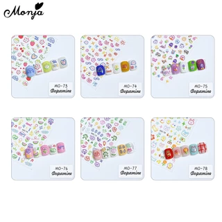 Monja สติกเกอร์ ลายการ์ตูนผลไม้ 5D มีกาวในตัว 6 แบบ สําหรับตกแต่งเล็บ