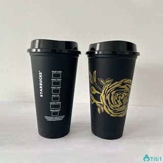 Starbucks Cup 473ml/16oz Reusable Black Pp Material Starbucks Coffee Cup Insulated Water Cup 473ml/16oz TH1