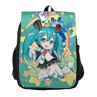 Kira Hatsune Miku กระเป๋าเป้สะพายหลัง ความจุขนาดใหญ่ ระบายอากาศ พิมพ์ลาย อเนกประสงค์ สําหรับผู้หญิง และผู้ชาย