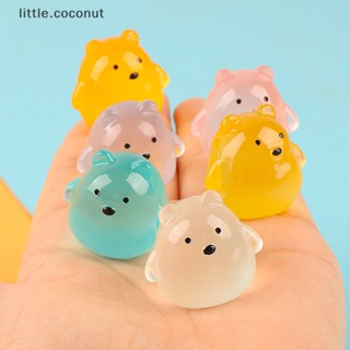 [little.coconut] กิ๊บติดผมเรซิ่น รูปการ์ตูนหมีน้อยน่ารัก ขนาดเล็ก เรืองแสง DIY สําหรับตกแต่งภูมิทัศน์ 2 ชิ้น