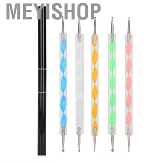 Meyishop Nail Art Dotting Pen Manicure Tool Set Double‑End UV Gel Painting CRY