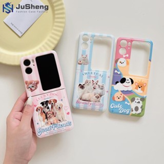 Jusheng เคสโทรศัพท์มือถือ แบบฝาพับ พร้อมสายโซ่คล้อง สําหรับ OPPO Find N2