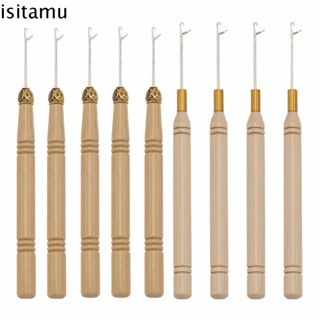 Isitaft ตะขอโลหะ ด้ามจับไม้ สําหรับถักโครเชต์ 3 ชิ้น ต่อชุด DIY