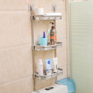 Spot second delivery# Japanese toilet rack punch-free toilet storage rack wall-mounted storage rack simple towel rack three-layer multi-purpose 8cc