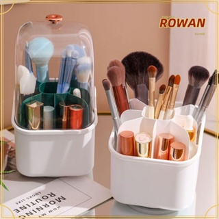 Rowans กล่องเก็บแปรงแต่งหน้า พร้อมฝาปิด หมุนได้ 360 องศา กันฝุ่น คุณภาพ