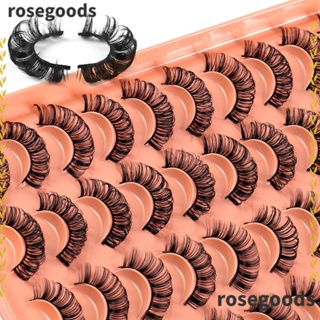 Rosegoods1 ขนตาปลอม ขนมิงค์เทียม แฮนด์เมด หลายชั้น สไตล์รัสเซีย 20 คู่