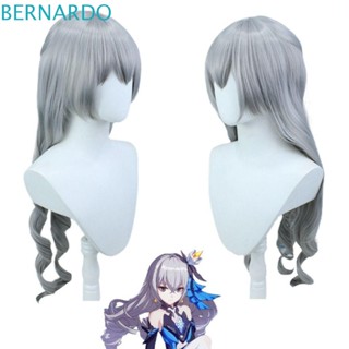 Bernardo Bronya วิกผมคอสเพลย์ วิกผมยาวหยิก สังเคราะห์ สีเงิน สีเทา สําหรับปาร์ตี้ฮาโลวีน